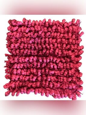 Two Cloud 9 18” Bubble and Ribbon Decorative Pillow Covers in Magenta